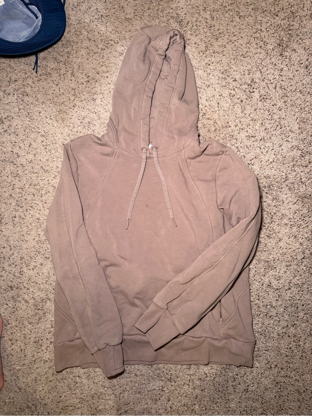 Athleta Taupe Pullover Hoodie - Women's Casual Hooded Sweatshirt